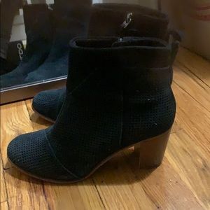 Toms Black Suede Booties
